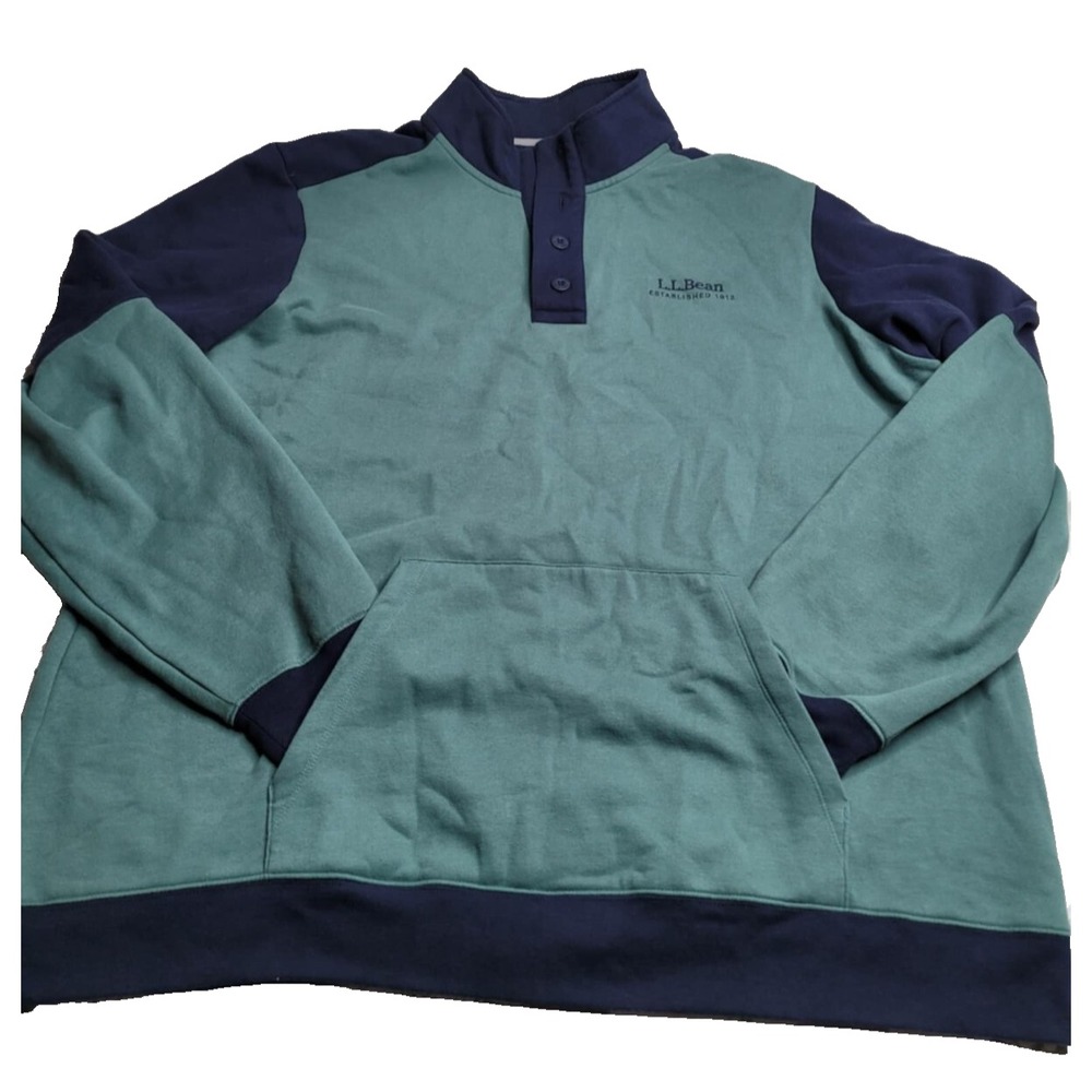 L.L. Bean Pullover Men's XXL Tall‎ Green/Blue